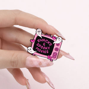 Nette Geist Emaille Pins Benutzer definiert Ich liebe HORROR Broschen Revers Abzeichen Kleidung Halloween Punk Schmuck Geschenk für Freunde - Product Image 4