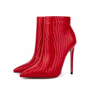 Printemps Sexy Stiletto Talons Hauts De Luxe Peau De Serpent Rouge Dames Bottes Mode Femmes Grande Taille 47 <span class=keywords><strong>Bottines</strong></span> Chaussures De Mariage - Product Image 5