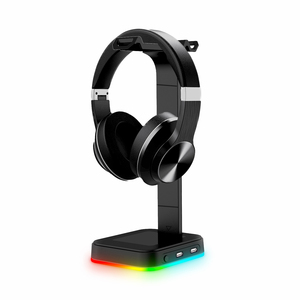 Soporte para auriculares Gamenote RGB y tira de alimentación 4 en 1 soporte para auriculares para juegos de escritorio con 2 puertos de carga USB y 2 tomas de corriente <span class=keywords><strong>Earph</strong></span> - Product Image 2