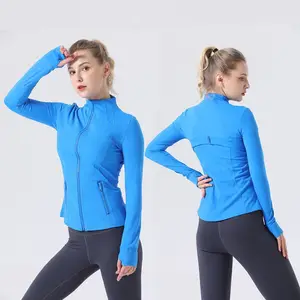 Outdoor Workout Fitness Yoga Top Lange Mouw Rits Hardloopjas Dopa Color Workout Yoga Jassen Vrouwen