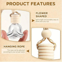 Diffuseur d'huiles essentielles de haute qualité, mini flacon vide de 10 ml en forme de rose, à suspendre dans la voiture, pour la décoration automobile