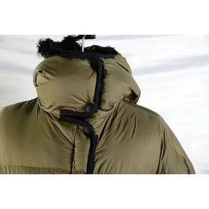 Chaqueta acolchada cortavientos de invierno verde personalizada al por mayor con capucha y cierre de cremallera de talla grande estilo formal característica transpirable - Product Image 5