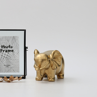 Pièces de décoration pour la maison, pièces luxueux en forme d'éléphant doré, ornement d'animaux, personnalisé, pour couple