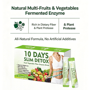 Boisson enzymatique aux fibres <span class=keywords><strong>de</strong></span> <span class=keywords><strong>fruits</strong></span> <span class=keywords><strong>et</strong></span> légumes, marque privée OEM, avec probiotiques pour la santé digestive <span class=keywords><strong>et</strong></span> le bien-être quotidien, 30 ml x 10 sachets - Product Image 2