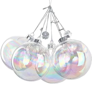 Custom Transparent Glass Christmas Tree Balls Bauble Hanging Ornaments Wholesale Clear Glass Christmas Ball