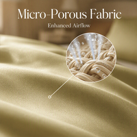 Parure de lit de luxe en bambou tissé qualité hôtelière 4 pièces 300TC Housse de couette Drap plat 2 taies d'oreiller Rafraîchissant Ultra Doux