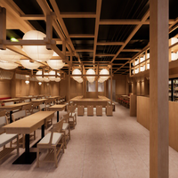 Solution complète de mobilier commercial sur mesure pour restaurants, conception d'intérieur de restaurant décontracté, aménagement 3D, usine de tables et chaises