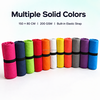 Serviette de plage en microfibre à séchage rapide avec logo personnalisé, ultralégère, résistante au sable, pour voyage et natation, avec sangle élastique