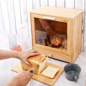 Boîte à pain en bambou personnalisée, stockage écologique en bois naturel sans BPA pour les aliments, <span class=keywords><strong>casse</strong></span>-<span class=keywords><strong>noisette</strong></span> flexible, conception décorative de vacances - Product Image 3
