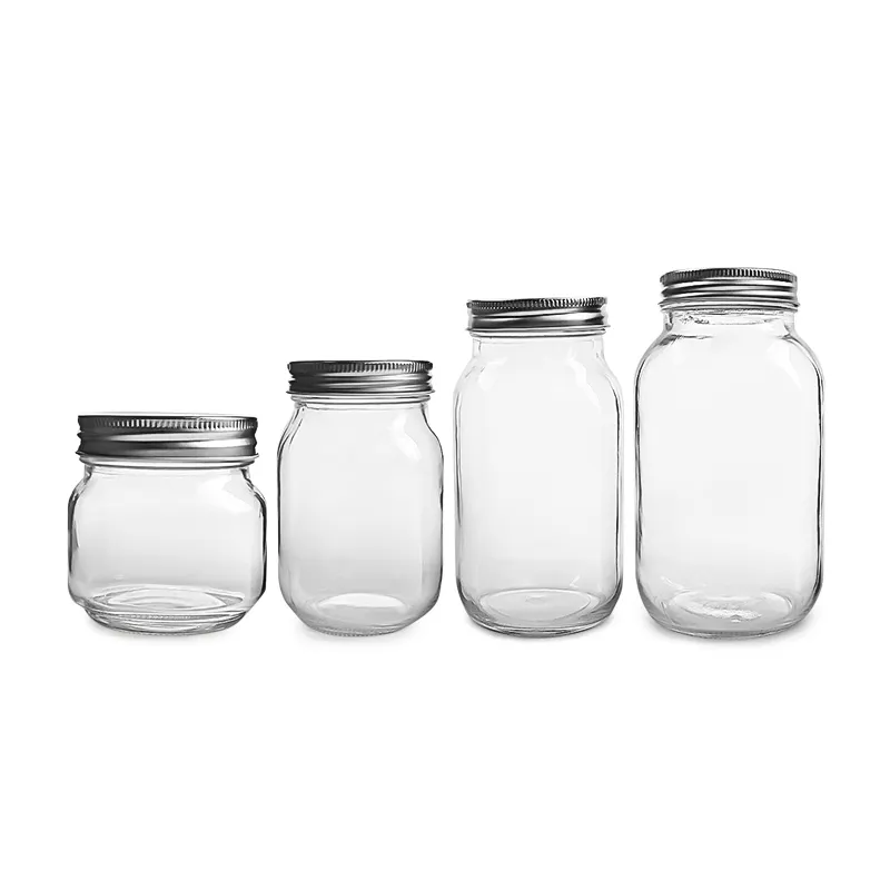 Wholesale Wide Mouth Mason Jars 8 oz 16 oz Glass Jar with Lid Glass Jar Supplier