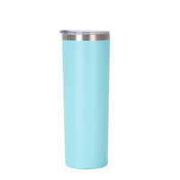 Vaso Térmico Delgado de 20oz para Sublimación, Acero Inoxidable 304 en el Interior, Doble Pared con Aislamiento al Vacío, Tapa Transparente, 6-12 Horas