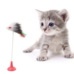 Giocattolo interattivo per <span class=keywords><strong>Mouse</strong></span> simulato per palla di piume con fondo a ventosa per gatti - Product Image 4