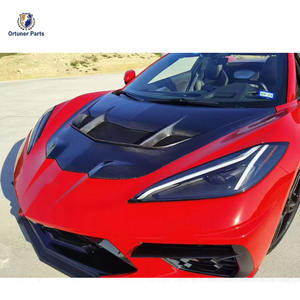 Nouveau kit carrosserie en fibre de carbone pour <span class=keywords><strong>Corvette</strong></span> C8 Ortuner : lèvre avant à visser, diffuseur, jupes latérales, spoiler, pare-chocs de voiture, découpes pour l'échappement - Product Image 3