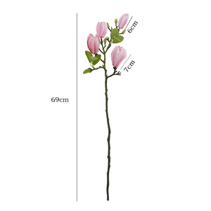 Arrangement de fleurs artificielles en soie de magnolia du fabricant, décoration intérieure pour la maison - Product Image 5