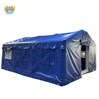 Tente de paintball portable à trois couches imperméable en PVC bleu gonflable de haute qualité en vente chaude pour 6 à 8 personnes