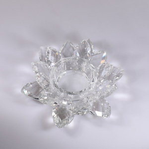 Прозрачное стекло кристалл цветок лотоса свечи держатель MH-Z0258 - Product Image 6