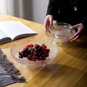 Plateau à fruits en verre de style japonais avec support pour le salon, le rangement des collations et des bonbons, réutilisable, design simple - Product Image 4