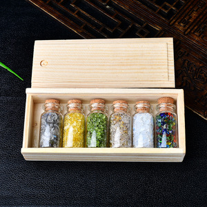 Tinh thể tự nhiên có nhu cầu chai đính đá Lapis, thạch anh tím, bột pha lê, nghiền đá có nhu cầu chai hộp gỗ thiết lập - Product Image 3