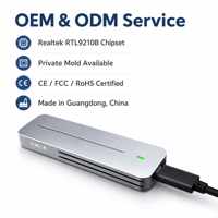 Casing SSD M.2 NVMe 10Gbps dengan Chip JMS583, Protokol Ganda, Aluminium Alloy, Disipasi Panas, Casing Hard Drive Eksternal