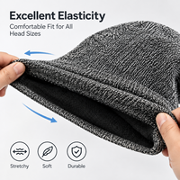 Bonnet réversible réfléchissant en tricot doublé polaire, chaud pour l'hiver, double face, pour hommes et femmes, cyclisme, sports de plein air