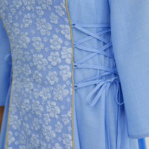 Nouvelle Robe Maxi Musulmane 2026 pour Femme, Modeste, en Jacquard Floral, Col en V, Manches Longues, Abaya, pour l'Aïd et les Mariages, en Polyester Respirant, Style Islamique - Product Image 5