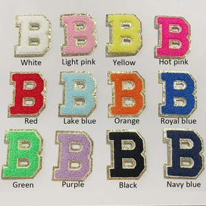 Parches de letras de chenilla de A-Z para niños, parches de chenilla con brillo en 10 colores, alfabeto para ropa, bolsa, 2,16 pulgadas, venta al por mayor - Product Image 6