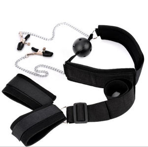 페티쉬 BDSM 섹스 토이 수갑 속박 젖꼭지 클램프 볼 개그 체인 목 고리 - Product Image 6