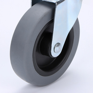 4 Inch Swivel <b>Caster</b> <b>Wheels</b> With Shock Absorption For Industrial Use Threaded Rod Mounting Soft Tread - Product Image 2