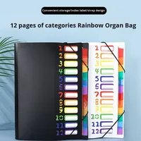 12 pages arc-en-ciel Classification accordéon dossier transfrontalier nouveau bureau dossier de stockage de documents Pp dossier en gros