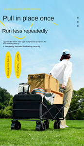 Chariot pliable en acier carbone à quatre roues pour <span class=keywords><strong>camping</strong></span> extérieur, capacité 180L, léger, grande taille, pour pique-nique, petite remorque - Product Image 4