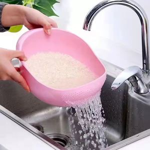 Égouttoir de cuisine simple en plastique pour fruits et légumes, passoire à riz, écologique et compatible lave-vaisselle - Product Image 2