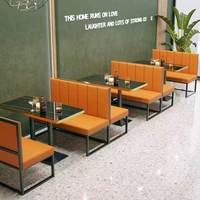 Ensemble de canapés minimalistes pour restaurant, mobilier commercial en métal personnalisé, pour bar, café, thème occidental, avec verre