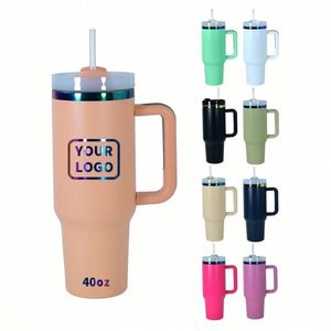 Vasos Térmicos Personalizados Más Vendidos con Aislamiento, Vasos de 40 oz con Revestimiento Inferior Arcoíris y Asa para Grabado Láser - Product Image 2