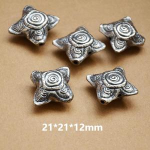 Perles en forme d'étoile argentée, entretoises plaquées de 37mm pour bracelets, colliers, accessoires de bijoux à faire soi-même - Product Image 3