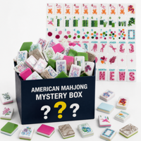 Coffret Mystère Mahjong Américain, un ensemble complet de tuiles à motifs aléatoires par boîte, coffret cadeau Mahjong en acrylique pour collectionneurs