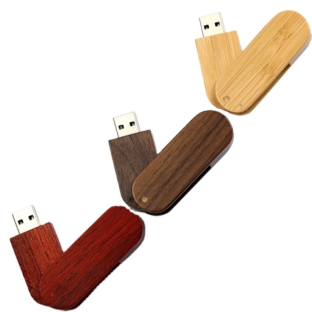 Rotating Bamboo Wooden USB Flash Drive/Stick4GB 8GB/16GB USB 2.0 Interface Custom Logo Laser Engraving Wholesale