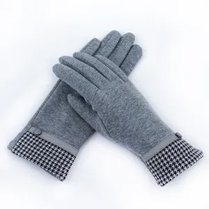 工厂价格便宜燕子网格客户标志冬季时尚女士手套