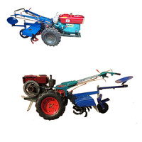 Motoculteur avec Charrue / Motobineuse / Tondeuse à Gazon 18 CV, Tracteur Agricole Portatif