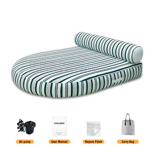 New Design <strong>Inflatable</strong> Shield-shaped <strong>Lounge</strong> Chair With Fabric Cover PVC <strong>Pool</strong> Float Recliner Water Sofa Bed - Product Image 4