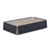 Luxe Moderne Bloc Carré Rectangle Salon Centre Thé Noir Table Basse Marbre Maison Table Basse