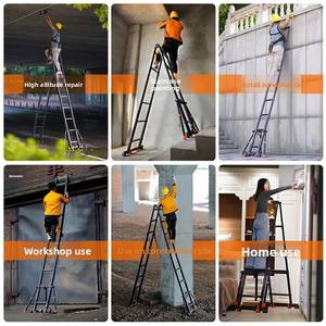 Escada Telescópica Doméstica Reforçada Padrão Alemão de Liga de Magnésio e Alumínio Multifuncional - Fornecimento Direto do Fabricante - Product Image 4