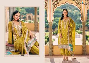 Vente en gros de robe de mariée brodée lourde Chinon Salwar Kameez indienne et pakistanaise costume de soirée coupe droite pour femme - Product Image 6