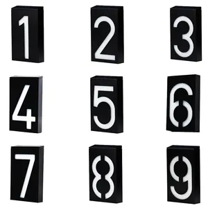 House Number Doorplate Digital Solar Light LED Door Number Address Digits Wall Mount Porch Lights With Battery porch light embed