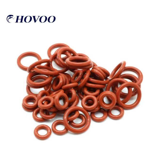 HOVOO Red VMQ Silicone O-Ring 4mm OD 15-80mm High Temperature Resistance (-30-200C) Food-Grade Seals for Durable Use