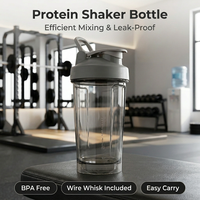 Bouteille shaker sport réutilisable sans BPA, anti-fuite, à boire directement, portable, pour protéines en poudre, fitness, avec boule mélangeuse