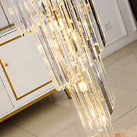 Lampe suspendue en cristal de luxe, style nordique, pour hall d'hôtel, décoration d'escalier, villa moderne, salon