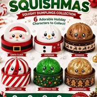 Bestseller transfrontalier de Noël : Jouet anti-stress Squishy tendance en forme de boulette de bain-marie, boîte mystère en caoutchouc, coffret cadeau