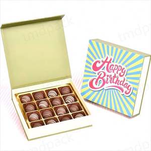 Caja de Chocolate de Alta Gama Moon Diwali, Nuevas Velas de Praliné, Círculo, Floristería, Regalo Árabe, Mini Rectángulo, Laminación Mate - Product Image 1