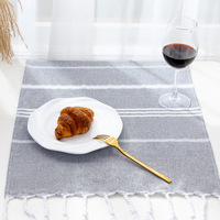 Serviette de cuisine multifonctionnelle en coton pur turc avec logo personnalisé, nappe, torchon à franges, serviette à rayures pour usage domestique