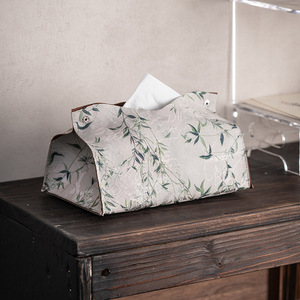 Chinese Style Brocade Fabric Tissue <b>Box</b> Cover With <b>Floral</b> Pattern For Living Room Car Tea Ceremony Accessory - Product Image 4